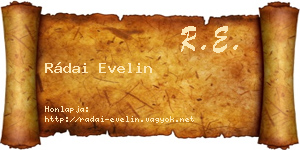Rádai Evelin névjegykártya